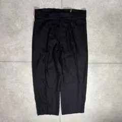 ヴィンテージ　リネンスラックス　パンツ　バギー　　麻混合　2タック　イタリア製