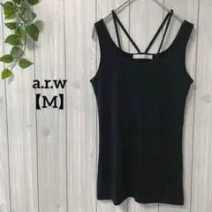 F004＊a.r.w タンクトップ　黒【M】シンプル　インナー　カジュアル