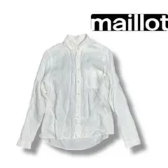 maillot マイヨ　リネンシャツ　白　ボタンダウン　BDシャツ
