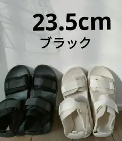 23.5cm　サンダル　レディースサンダル　スポーツサンダル　厚底サンダル　黒