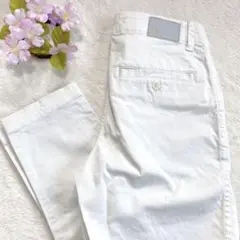 良品★ 【ジョンブル】 カジュアルパンツ （S） ホワイト 日本製 ストレート