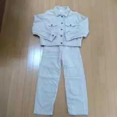 カジュアルセットアップ レディース ベージュ コーデュロイ Sサイズ