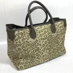 【美品】イタリア KRIZIA クリッツィア トートバッグ レオパード柄