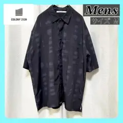 【コロニー】メンズ 半袖シャツ トップス シャツ ブラック M　タイダイ柄