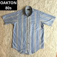 【アメリカ製　80s】OAKTON 半袖ストライプBDシャツ　古着　90s