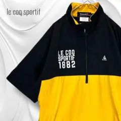 le coq sportif ハーフジップ メンズウェア ブラック×イエロー L