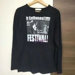 (美品) しまむら ロンT 長袖シャツ 長袖Tシャツ プリント 大きいサイズ