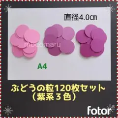 808　むらさき4.0㎝ぶどうの粒120枚クラフトパンチ製作キット保育園壁面飾り