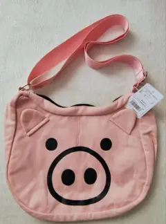 ★新品未使用★ドラッグストアーズショルダーバッグブタ耳ピンク親ブタ