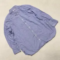 UNIQLO ワイシャツ 長袖 ブルー ストライプ レギュラーカラー Lサイズ