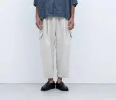 美品 ノーコントロールエアー マカロニポリエステルタッサーカーゴパンツ