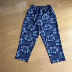 日本製紫色系幾何学模様リラックスパンツ
