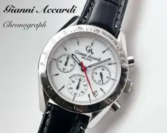 Gianni Accardi クロノグラフ デイト 白文字盤 メンズ 腕時計