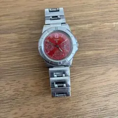 レッドクロノグラフ腕時計 ステンレス