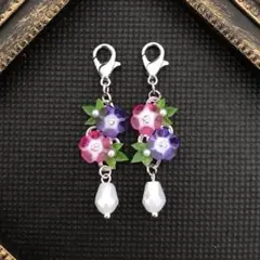 再販No.326 マスクチャーム　朝顔　イヤリング　ピアス