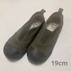コンバース 美品 スリッポン キッズ ビッグ C FG モスグリーン 19cm