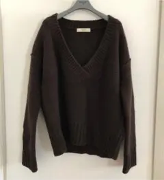 MORIERIざっくりVニット(ブラウン)