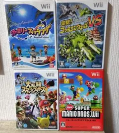 wiiソフトセット　ファミリーフィッシング、スマブラX、ファミコンウォーズ他