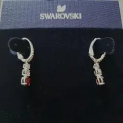 Swarovski 赤クリスタル ピアス