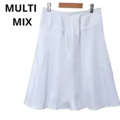 新品 MULTI MIX オンワード樫山 フレアスカート 水色 ブルー 薄手