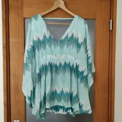 新品タグ　gillia hawaii ブルー リゾート　チュニック大きめXS