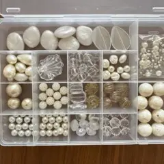 ホワイト・クリア ビーズセット　アソート