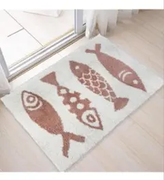⭐️玄関マット Pracfalt ドアマット 洗える魚　50x80cm