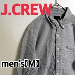 Y415【J.CREW】半袖リネンシンプルシャツ【M】グレー