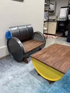 ドラム缶リメイク DIYソファ＆テーブルセット