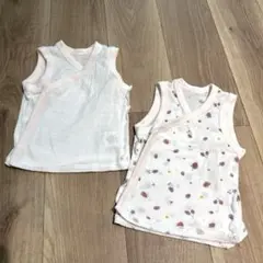 2枚組メッシュボタン式ノースリーブ