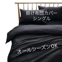 掛け布団カバー 単品 抗菌防臭・防ダニ オールシーズン シングル ブラック