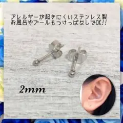 アレルギー対応!ステンレス製シャカ玉ボールピアス 2mm