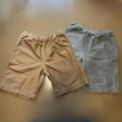 ハーフパンツ 2枚セット キャメル　グレー　140㎝