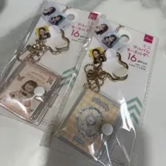 ミニクリアアルバムキーホルダー　 2個 うさぎ　女の子　ミニシール張