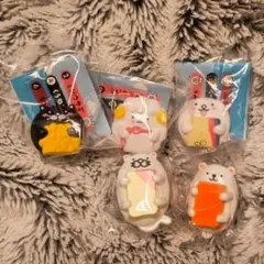 スシロークリップ＆プルバックカーセット★しめ鯖ワンコ＆タコひつじ＆くろねこコーン