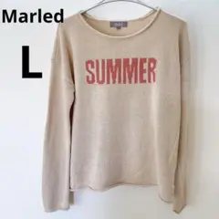 Marled マールド SUMMER プリント ベージュ 長袖ニット L
