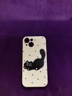 iPhone用ケース　iPhone15 かわいい猫（02)