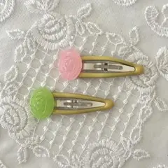 キャンディ　ヘアピンセット ピンク グリーン