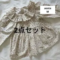 着画aostaフラワーブラウス+ボーダーパンツmonbebe好きな方にも