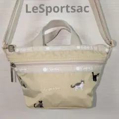 LeSportsac 猫刺繍 ミニショルダーバッグ 肩掛け 斜め掛け 美品！
