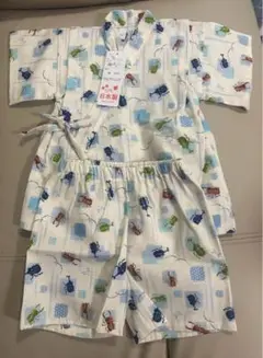 【新品タグ付き】甚平　かぶとむし柄　90 キッズ　男の子