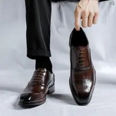 【ADAMKI】メンズ レザーシューズ ブラウン 茶 サイズ27cm 牛革 革靴