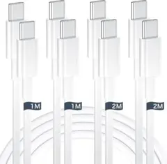 USB Cケーブル タイプc 1M/2M 各２本 PD対応 60W超急速充電