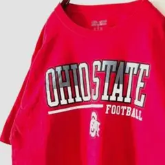 チャンピオン フットボール オハイオ州 Tシャツ L レッド 赤 古着