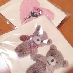 aromantic様　くまさん　ローズ　巾着2点セット