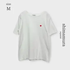 【しまむら】aquaist ハート刺繍 Tシャツ ホワイト M