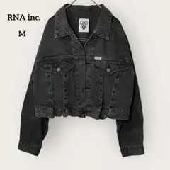 RNA inc. クロップドデニムジャケット Mサイズ ダークグレー ショート丈