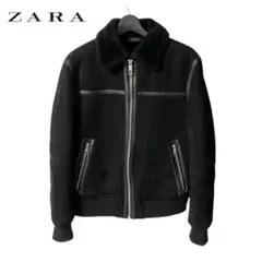 美品 ZARA ザラ フェイクムートン ジャケット ボア