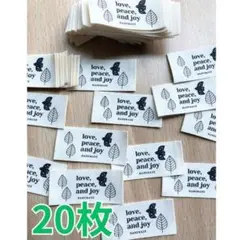 20枚 ハンドメイド用タグ 葉っぱ 綿布タグ コットンタグ ネーム 北欧