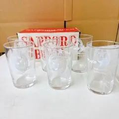 未使用非売品　サッポロビール グラス 6個セット ロゴ入 ダブルロゴコップ　　4